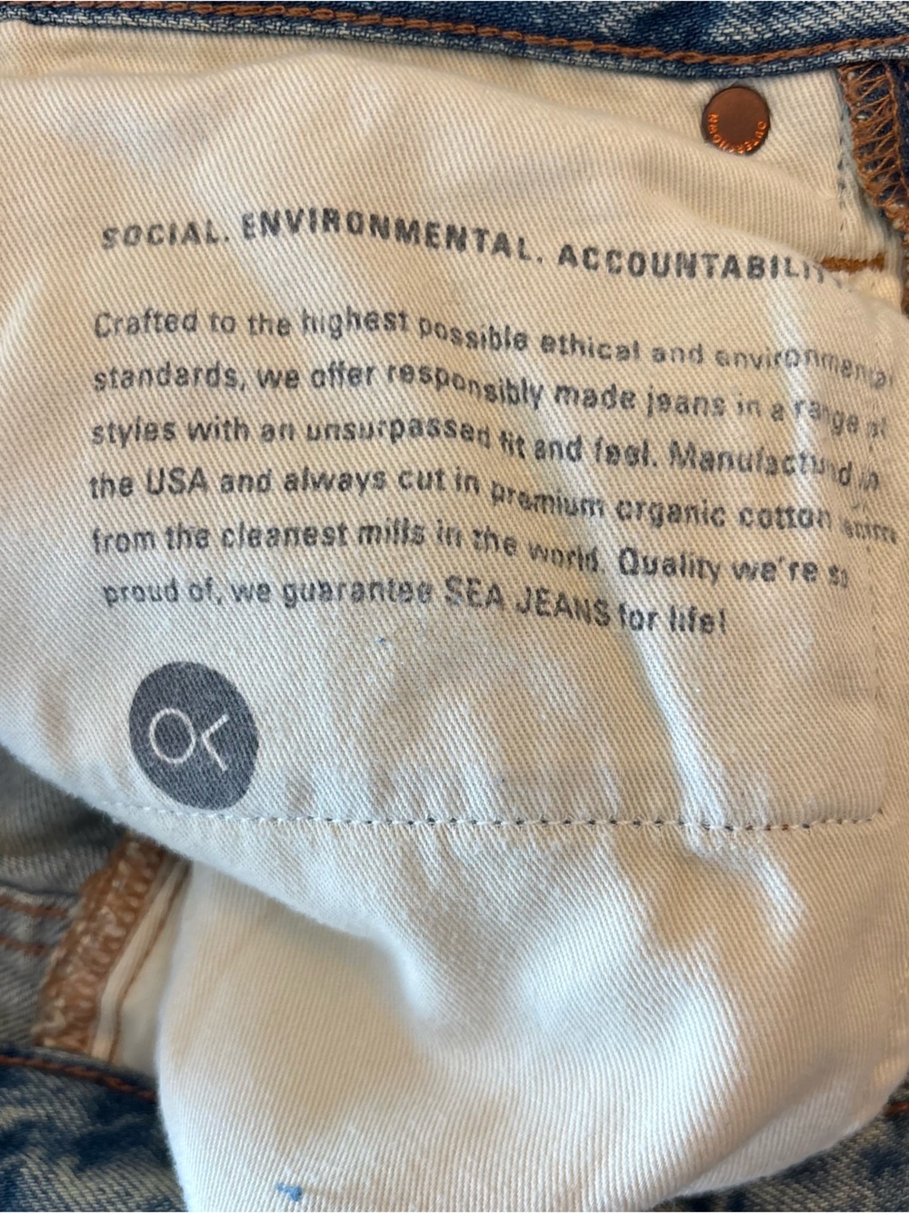 Outerknown Women's The Beachcomber Relaxed SEA Jeans 24x30 Retail $168 NWT - Picture 7 of 11